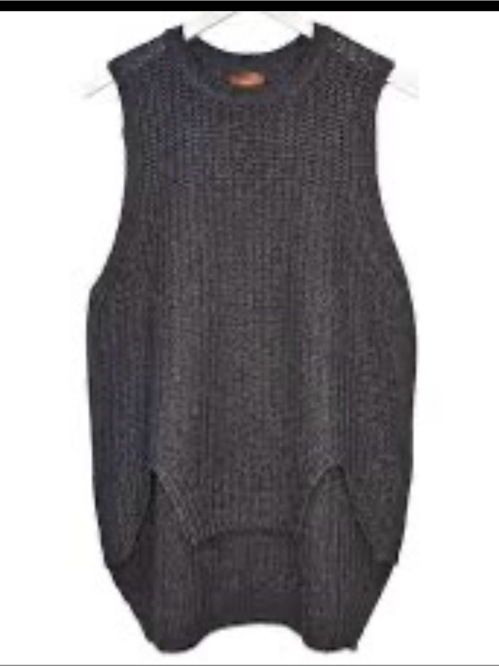 Pol dark teal/slate gray open-knit sweater vest  Size M
